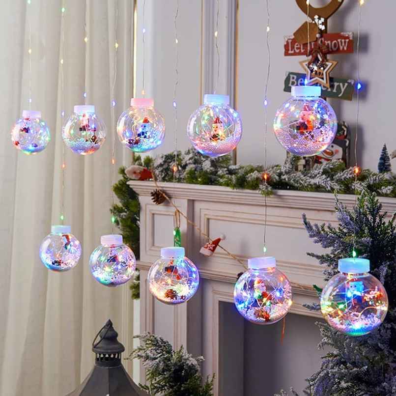 Quace Santa Wish Balls Curtain - Multicolour